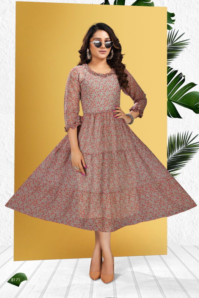 Beauty Queen Kalyani 1 New Printed Georgette Party Wear Kurti Collection